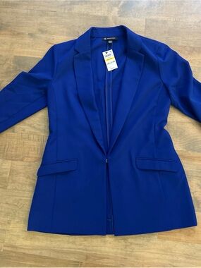 INC International Concepts Women's Royal Blue Single-Button Blazer
